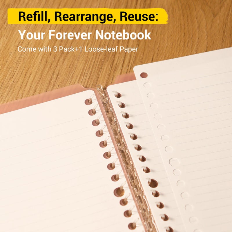 Kokuyo Campus Smart Ring Binders 3 Pack, B5 Notebook Binder +100 Sheet Refiller Paper, 25 Sheet Capacity, 26 Rings, Light Color, Perfect for Work, Study & Journal, Japan Import - Image 2